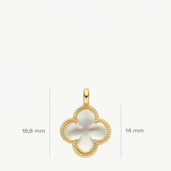 BLUSH 6096YMQ GEELGOUDEN CLIPHANGER MET PARELMOER BLUSH 6096YMQ GEELGOUDEN CLIPHANGER MET PARELMOER