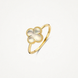 BLUSH 1269YMQ GEELGOUDEN RING MET PARELMOER EN BERGKRISTAL