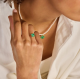 BLUSH 1269YMA GEELGOUDEN RING MET MALACHIET EN BERGKRISTAL BLUSH 1269YMA GEELGOUDEN RING MET MALACHIET EN BERGKRISTAL