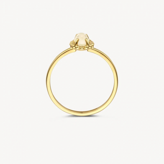 BLUSH 1272YMQ GEELGOUDEN RING MET PARELMOER EN BERGKRISTAL BLUSH 1272YMQ GEELGOUDEN RING MET PARELMOER EN BERGKRISTAL