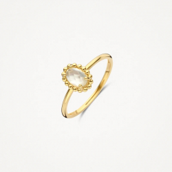BLUSH 1272YMQ GEELGOUDEN RING MET PARELMOER EN BERGKRISTAL