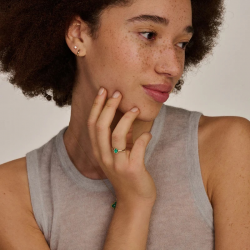BLUSH 1272YMA GEELGOUDEN RING MET MALACHIET EN BERGKRISTAL