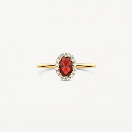 BLUSH 1271YGA GEELGOUDEN RING MET MOZAMBIQUE GRANAAT EN ZIRKONIA BLUSH 1271YGA GEELGOUDEN RING MET MOZAMBIQUE GRANAAT EN ZIRKONIA
