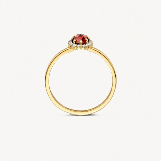 BLUSH 1271YGA GEELGOUDEN RING MET MOZAMBIQUE GRANAAT EN ZIRKONIA BLUSH 1271YGA GEELGOUDEN RING MET MOZAMBIQUE GRANAAT EN ZIRKONIA