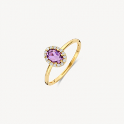BLUSH 1271YAM GEELGOUDEN RING MET AMETHIST EN ZIRKONIA