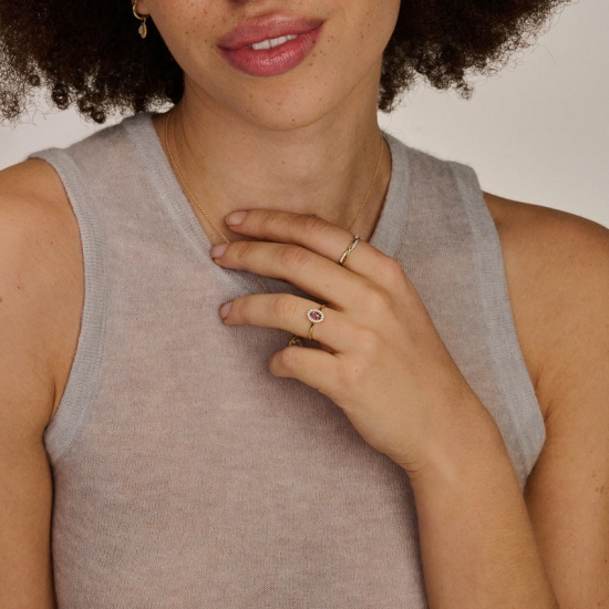 BLUSH 1271YAM GEELGOUDEN RING MET AMETHIST EN ZIRKONIA BLUSH 1271YAM GEELGOUDEN RING MET AMETHIST EN ZIRKONIA