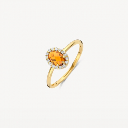 BLUSH 1271YCI GEELGOUDEN RING MET MADEIRA CITRIEN EN ZIRKONIA
