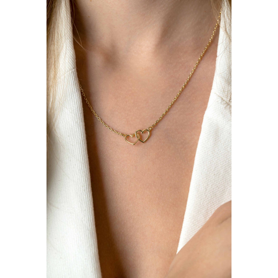 ZINZI ZIC2513G ZILVER VERGULDE COLLIER HARTJES ZINZI ZIC2513G ZILVER VERGULDE COLLIER HARTJES