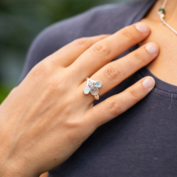 RABINOVICH 82203056 ZILVEREN RING MET MAANSTEEN-KWARTS-CHALCEDOON-TOPAAS BELVEDERE