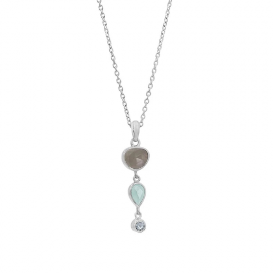RABINOVICH 82202056 ZILVEREN COLLIER MET HANGER MET MAANSTEEN-CHALCEDOON-TOPAAS BELVEDERE RABINOVICH 82202056 ZILVEREN COLLIER MET HANGER MET MAANSTEEN-CHALCEDOON-TOPAAS BELVEDERE