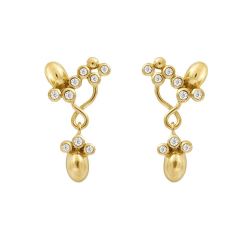 RABINOVICH 82104344 GOUD OP ZILVEREN OORHANGERS MET ZIRKONIA BALLROOM