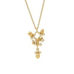 RABINOVICH 82102344 GOUD OP ZILVEREN COLLIER MET HANGER MET ZIRKONIA BALLROOM