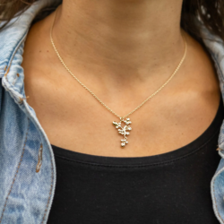 RABINOVICH 82102344 GOUD OP ZILVEREN COLLIER MET HANGER MET ZIRKONIA BALLROOM
