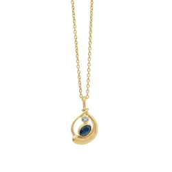 RABINOVICH 81802306 GOUD OP ZILVEREN COLLIER MET HANGER MET TOPAAS SILVER LINING