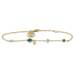 RABINOVICH 72301329 GOUD OP ZILVEREN ARMBAND MET ONYX -TOPAAS-APATIET-ZIRKONIA MINETTA
