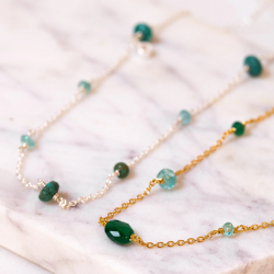 RABINOVICH 72302329 GOUD OP ZILVEREN COLLIER MET ONYX -TOPAAS-APATIET-ZIRKONIA MINETTA