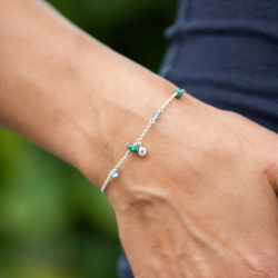 RABINOVICH 72301023 ZILVEREN ARMBAND MET TURKOOIS -TOPAAS-APATIET-ZIRKONIA MINETTA