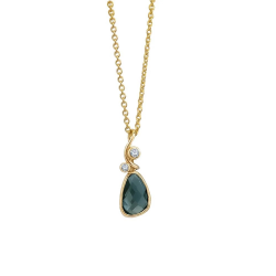 RABINOVICH 79102106 ZILVER VERGULD COLLIER MET GOUDEN HANGER MET MET TOPAAS EVENING STAR