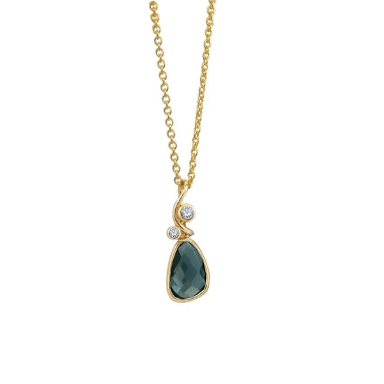 RABINOVICH 79102106 ZILVER VERGULD COLLIER MET GOUDEN HANGER MET MET TOPAAS EVENING STAR