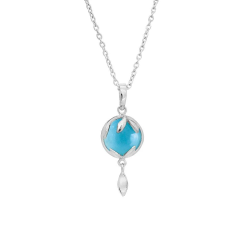 RABINOVICH 82302008 ZILVEREN COLLIER MET HANGER MET CHALCEDOON SERENITY