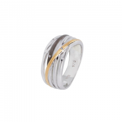 GALA DESIGN J0129 ZILVER VERGULDE RING ZIRKONIA INFINITY BLACK