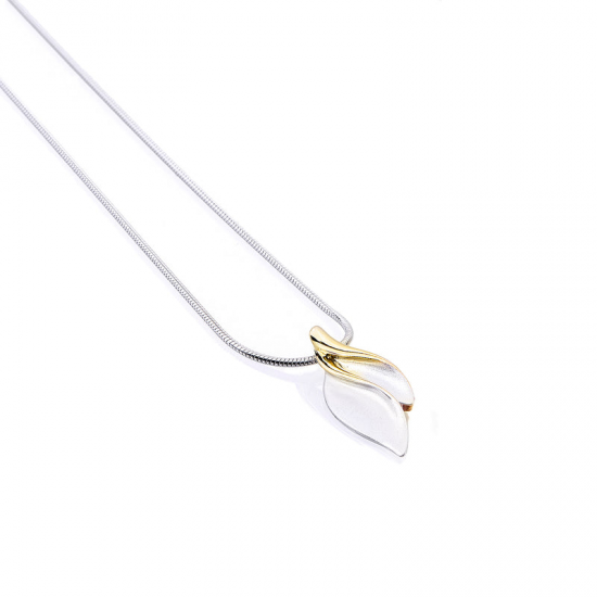 GALA DESIGN J0201 ZILVEREN COLLIER MET VERGULD ZILVEREN HANGER SHADOW