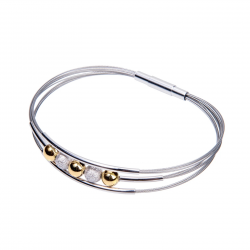 GALA DESIGN J0181 STALEN ARMBAND MET ZILVER VERGULDE ELEMENTEN MADEIRA GOLD