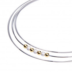 GALA DESIGN J0180 STALEN COLLIER MET ZILVER VERGULDE ELEMENTEN MADEIRA GOLD