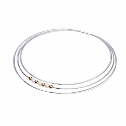 GALA DESIGN J0180 STALEN COLLIER MET ZILVER VERGULDE ELEMENTEN MADEIRA GOLD