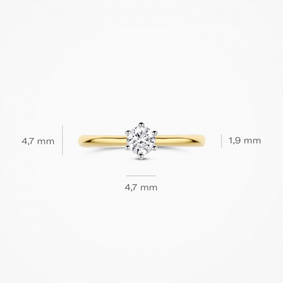 BLUSH LG1038B GEELGOUDEN RING MET LAB GROWN DIAMOND 0.40CT BLUSH LG1038B GEELGOUDEN RING MET LAB GROWN DIAMOND 0.40CT