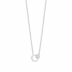 MOMENTS 61357AW ZILVEREN COLLIER MET HANGER GERHODINEERDE RONDJES