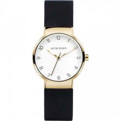 JACOB JENSEN JJ 196 DAMESHORLOGE VERGULD TITANIUM TIMELESS NORDIC