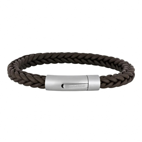 SON OF NOA 80970259221 BRUIN LEREN ARMBAND MET STALEN SLUITING