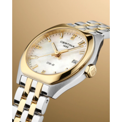 CERTINA C049.210.22.116.00 DAMESHORLOGE STAAL BICOLOR DIAMANT DS-2