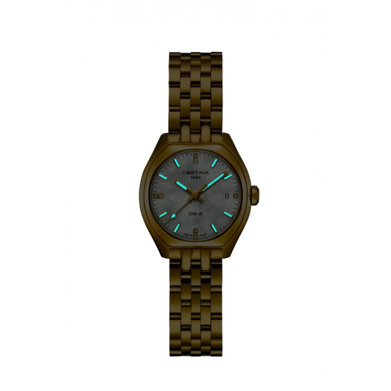 CERTINA C049.210.33.116.00 DAMESHORLOGE PVD VERGULD STAAL DIAMANT DS-2 CERTINA C049.210.33.116.00 DAMESHORLOGE PVD VERGULD STAAL DIAMANT DS-2