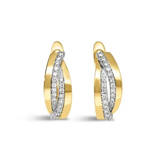 PAS DIAMONDS GGE2255 14K GEELGOUDEN OORRINGEN CROSSOVER MET NATUURLIJKE DIAMANT