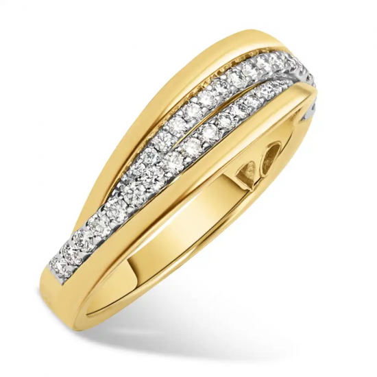 PAS DIAMONDS GPP2119 14K GOUDEN RING CROSSOVER MET NATUURLIJKE DIAMANT