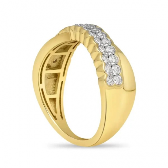 PAS DIAMONDS GGE2617 14K GOUDEN RING CROSSOVER MET NATUURLIJKE DIAMANT 0.70CT. PAS DIAMONDS GGE2617 14K GOUDEN RING CROSSOVER MET NATUURLIJKE DIAMANT 0.70CT.