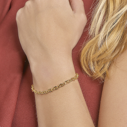 SILGOLD 5000189 GEELGOUDEN ARMBAND MET ZILVEREN KERN ANKERSCHAKEL SILGOLD 5000189 GEELGOUDEN ARMBAND MET ZILVEREN KERN ANKERSCHAKEL