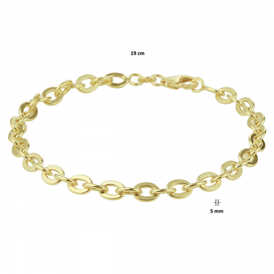 SILGOLD 5000189 GEELGOUDEN ARMBAND MET ZILVEREN KERN ANKERSCHAKEL SILGOLD 5000189 GEELGOUDEN ARMBAND MET ZILVEREN KERN ANKERSCHAKEL