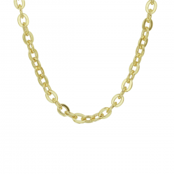 SILGOLD 5000190 GEELGOUDEN COLLIER MET ZILVEREN KERN ANKERSCHAKEL
