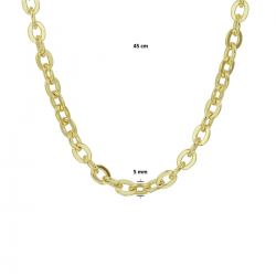 SILGOLD 5000190 GEELGOUDEN COLLIER MET ZILVEREN KERN ANKERSCHAKEL
