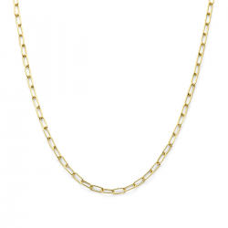 SILGOLD 5000314 GEELGOUDEN SCHAKELCOLLIER MET ZILVEREN KERN