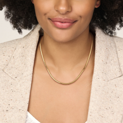 SILGOLD 5000318 GEELGOUDEN SCHAKELCOLLIER MET ZILVEREN KERN SLANG