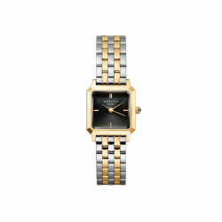 ROSEFIELD BBDSG-B07 DAMESHORLOGE  BICOLOR VERGULD STAAL BOXELLE BLACK DUOTONE