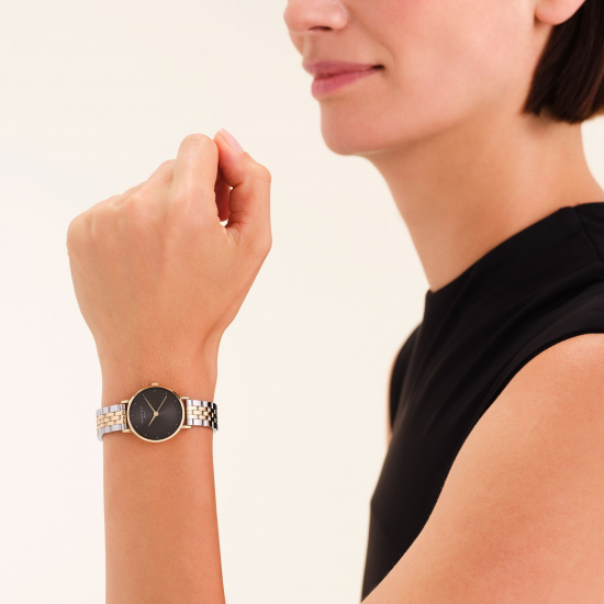 ROSEFIELD SEBDSG-SE04 DAMESHORLOGE VERGULD STAAL THE SMALL EDIT BLACK STEEL GOLD