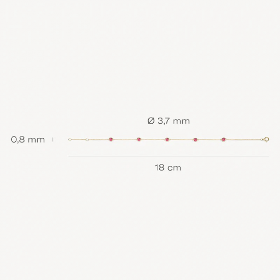 BLUSH 2266YRH GOUDEN ARMBAND MET RHODOLIET