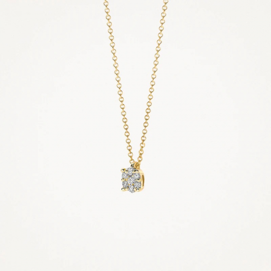 BLUSH 3619YDI GEELGOUDEN COLLIER MET HANGER NATUURLIJKE DIAMANT