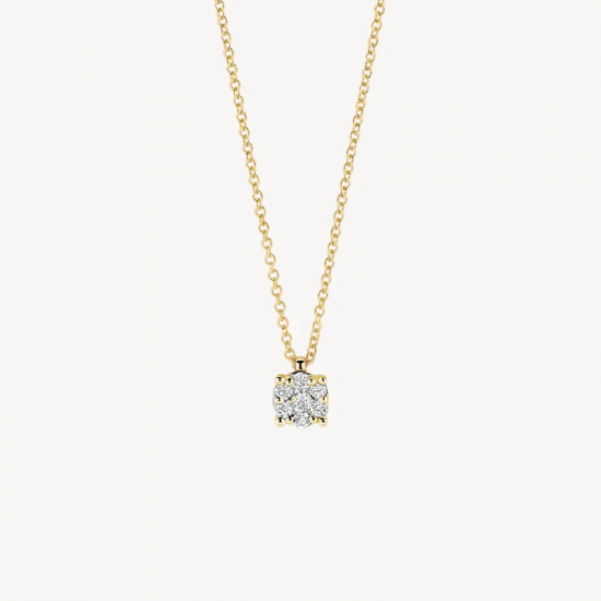 BLUSH 3619YDI GEELGOUDEN COLLIER MET HANGER NATUURLIJKE DIAMANT
