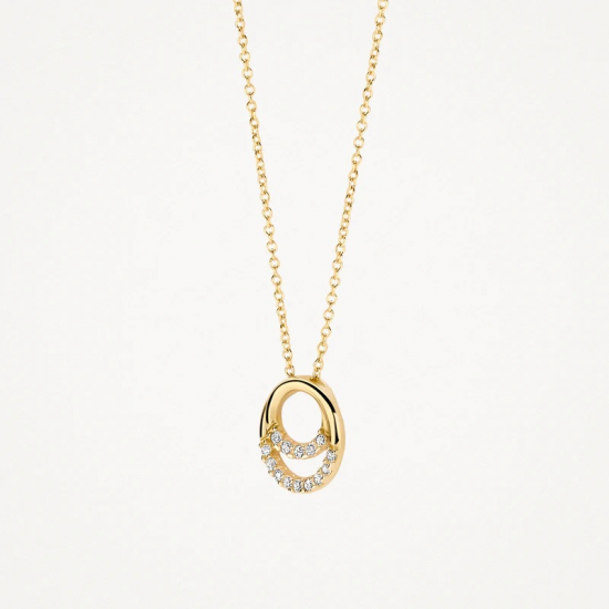 BLUSH 3193YZI GEELGOUDEN COLLIER MET HANGER ZIRKONIA